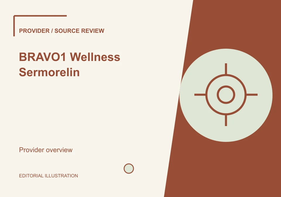 Editorial illustration of BRAVO1 Wellness Sermorelin; not a product photograph.