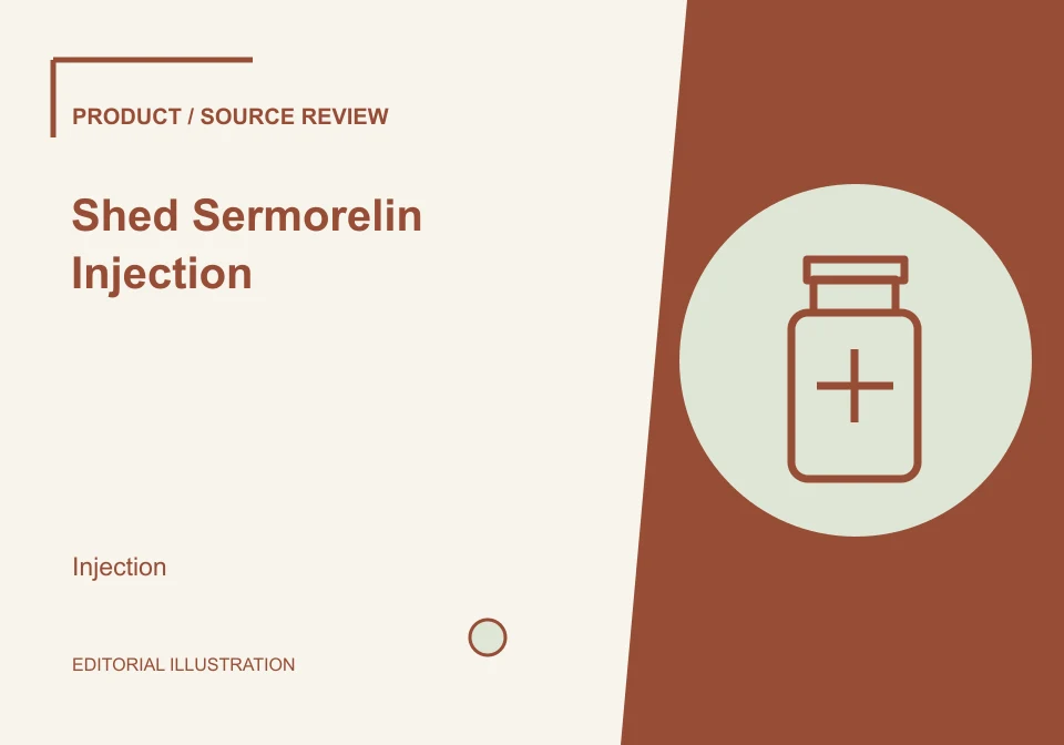 Editorial illustration of Shed Sermorelin Injection; not a product photograph.