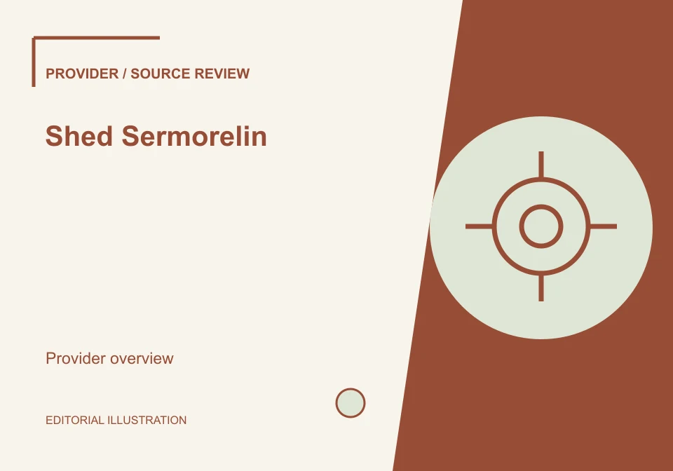 Editorial illustration of Shed Sermorelin; not a product photograph.